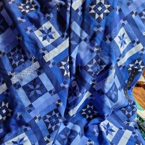 Lands' End Blue Patterned Straight Leg Pants